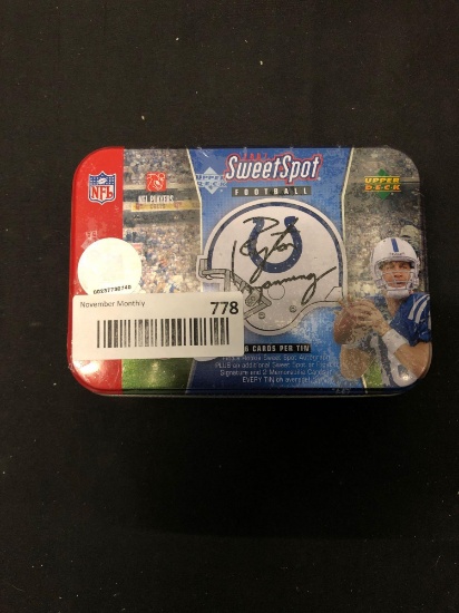 Factory Sealed 2007 Upper Deck Sweet Spot Football 6 Card Tin Hobby Box - Adrian Peterson Rookie?