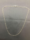 High Polished Figaro Link 1.5mm Wide 18in Long Italian Made Sterling Silver Chain