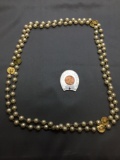 Lot of Two, One Super Value Food Stores Lucky Horseshoe w/ Penny Alloy Charm & Faux Pearl Beaded