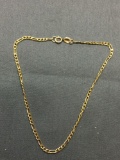 Figaro Link 1.75mm Wide 8in Long High Polished Italian Made 14kt Gold Bracelet