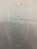 Box Link 0.5mm Wide 18in Long High Polished Italian Made 14kt Gold Chain