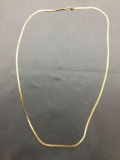 Textured Herringbone Link 2mm Wide 24in Long Italian Made 14Kt Gold Chain