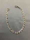 Textured Curb Link 4.5mm Wide 7in Long Sterling Silver Bracelet