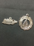 Lot of Two Sterling Silver Charms, One Sailboat Bermuda & One Nassau Bahamas