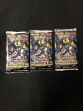 3 Factory Sealed Packs of Yugioh PHANTOM RAGE 9 Card Booster Packs from Hobby Box