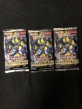 3 Factory Sealed Packs of Yugioh PHANTOM RAGE 9 Card Booster Packs from Hobby Box