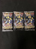 3 Factory Sealed Packs of Yugioh PHANTOM RAGE 9 Card Booster Packs from Hobby Box