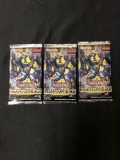 3 Factory Sealed Packs of Yugioh PHANTOM RAGE 9 Card Booster Packs from Hobby Box