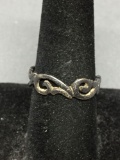 Eternity Filigree Decorated 6mm Wide THA Designer Sterling Silver Band
