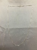 Box Link 0.75mm Wide 18in Long Italian Made Sterling Silver Chain