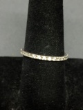 Round Faceted CZ Accented 1.75mm Wide Signed Designer Sterling Silver Eternity Band