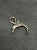 Handmade Jumping Dolphin Themed 20mm Long 21mm Tall Sterling Silver Pendant