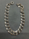 Double Curb Link 8.5mm Wide 7in Long Sterling Silver Bracelet