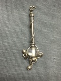 Handmade Sterling Silver Wire-Wrapped Beaded 45mm Long 13mm Wide Sterling Silver Drop Pendant