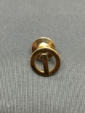 High Polished Round 13mm Diameter Number One Themed 10Kt Gold-Filled Commemorative Pin