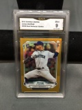 GMA Graded 2019 Bowman Sterling Gold Refractor JUSTUS SHEFFIELD Mariners ROOKIE Baseball Card /50 -