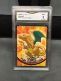 GMA Graded 2000 Topps Pokemon TV Animation Edition CHARIZARD Trading Card - MINT 9