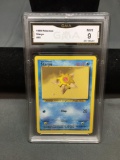 GMA Graded 1999 Pokemon Base Set Unlimited STARYU Trading Card - MINT 9