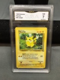GMA Graded 1999 Pokemon Jungle PIKACHU Red Cheeks Trading Card - NM 7