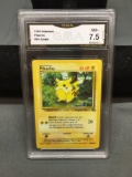 GMA Graded 1999 Pokemon Jungle PIKACHU Trading Card - NM+ 7.5