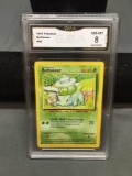 GMA Graded 1999 Pokemon Base Set Unlimited BULBASAUR Trading Card - NM-MT 8