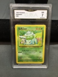 GMA Graded 1999 Pokemon Base Set Unlimited BULBASAUR Trading Card - NM 7