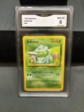 GMA Graded 1999 Pokemon Base Set Unlimited BULBASAUR Trading Card - NM-MT 8