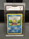 GMA Graded 1999 Pokemon Base Set Unlimited SQUIRTLE Trading Card - EX-NM 6