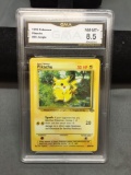 GMA Graded 1999 Pokemon Jungle PIKACHU Red Cheeks Trading Card - NM-MT+ 8.5