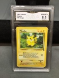 GMA Graded 1999 Pokemon Jungle PIKACHU Red Cheeks Trading Card - NM-MT+ 8.5