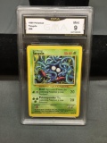 GMA Graded 1999 Pokemon Base Set Unlimited TANGELA Trading Card - MINT 9