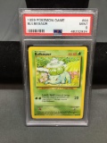 PSA Graded 1999 Pokemon Base Set Unlimited BULBASAUR Trading Card - MINT 9