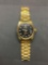 Black Face Rolex Oyster Perpetual Day Date Watch - Gold Tone Chronometer