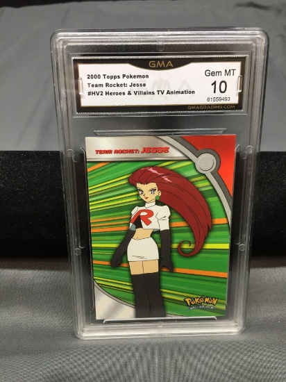 GMA Graded 2000 Topps Pokemon TV Animation #HV2 TEAM ROCKET: JESSE Trading Card - GEM MINT 10