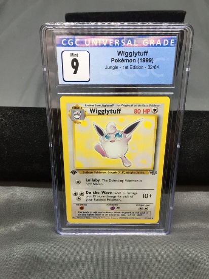 CGC Graded 1999 Pokemon Jungle 1st Edition #32 WIGGLYTUFF Rare Trading Card - MINT 9