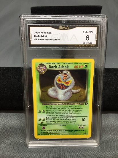 GMA Graded 2000 Pokemon Team Rocket #2 DARK ARBOK Holofoil Rare Trading Card - EX-NM 6