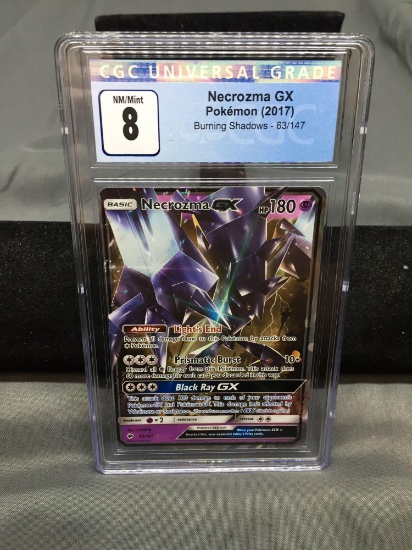 CGC Graded 2017 Pokemon Burning Shadows #63 NECROZMA GX Holofoil Rare Trading Card - NM-MT 8