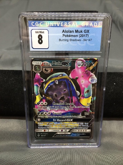 CGC Graded 2017 Pokemon Burning Shadows #84 ALOLAN MUK GX Holofoil Rare Trading Card - NM-MT 8