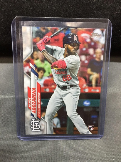 2020 Topps #229 RANDY AROZARENA Cardinals RAYS Rookie Baseball Cards - All Time Playoff HR King!