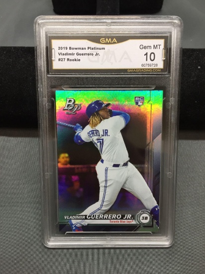 GMA Graded 2019 Bowman Platinum #27 VLADIMIR GUERRERO JR. Blue Jays ROOKIE Baseball Card - GEM MINT