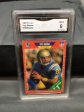 GMA Graded 1989 Pro Set TROY AIKMAN Cowboys ROOKIE Football Card - MINT 9