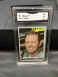 GMA Graded 2019 Topps Heritage 70 Buyback JACK BALDSCHUN Padres Vintage Baseball Card - NM 7