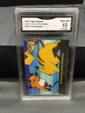 GMA Graded 2000 Topps Pokemon TV Animation #EP14 ELECTRIC SHOCK SHOWDOWN Trading Card - GEM MINT 10