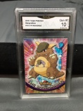 GMA Graded 2000 Topps Pokemon TV Animation #115 KANGASKHAN Trading Card - GEM MINT 10