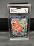GMA Graded 2000 Topps Pokemon TV Animation #80 SLOWBRO Trading Card - GEM MINT 10