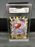GMA Graded 2000 Topps Pokemon TV Animation #101 ELECTRODE Trading Card - GEM MINT 10