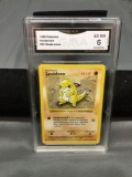 GMA Graded 1999 Pokemon Base Set Shadowless #62 SANDSHREW Vintage Trading Card - EX-NM 6
