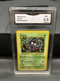 GMA Graded 1999 Pokemon Base Set Shadowless #66 TANGELA Vintage Trading Card - EX+ 5.5
