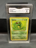 GMA Graded 1999 Pokemon Base Set Shadowless #45 CATERPIE Vintage Trading Card - EX-NM 6
