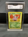 GMA Graded 1999 Pokemon Base Set Shadowless #37 NIDORINO Vintage Trading Card - VG+ 3.5